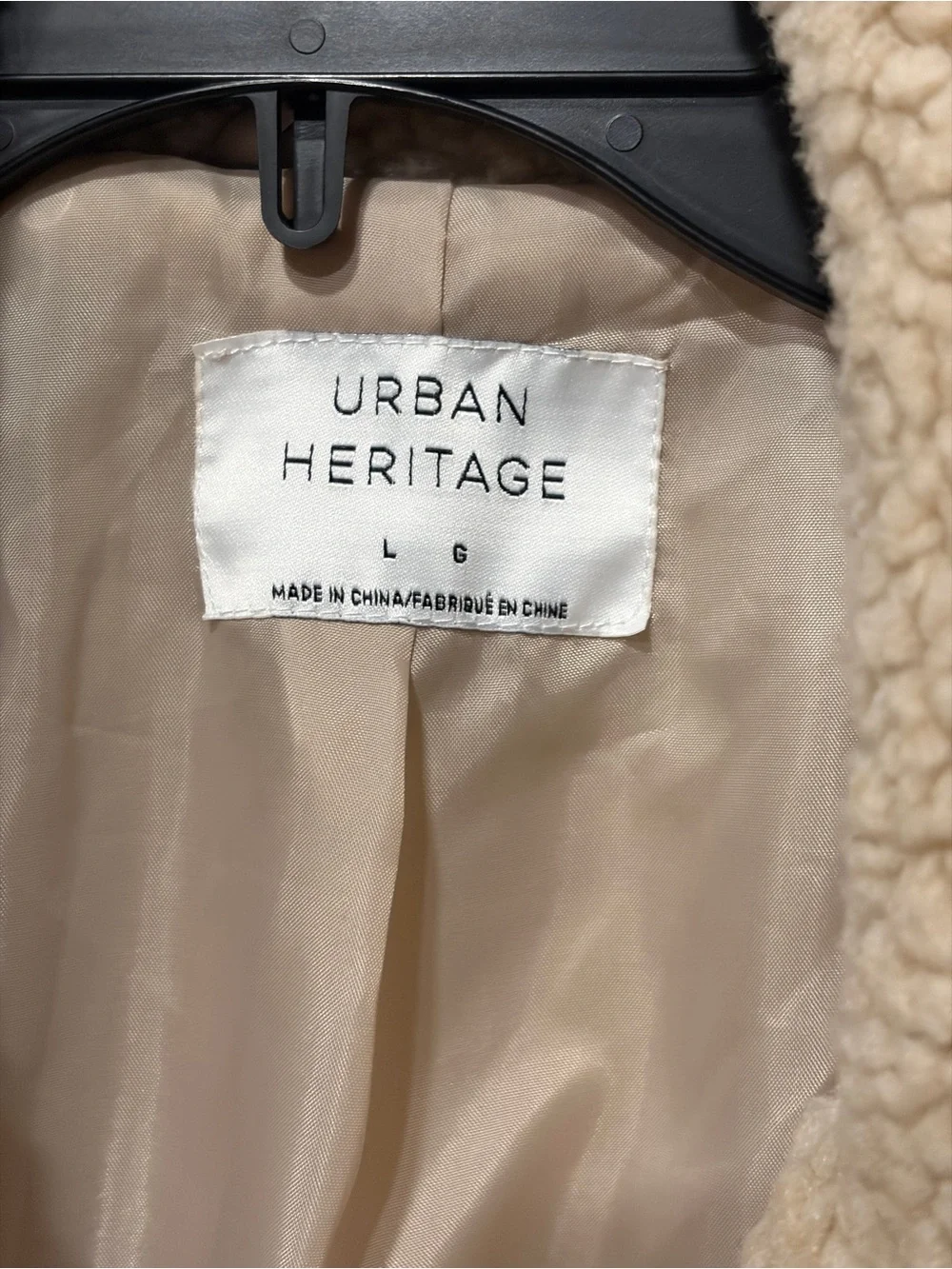 Urban Heritage Teddy Fleece Coat - Beige Womens Jacket